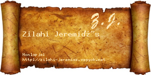 Zilahi Jeremiás névjegykártya